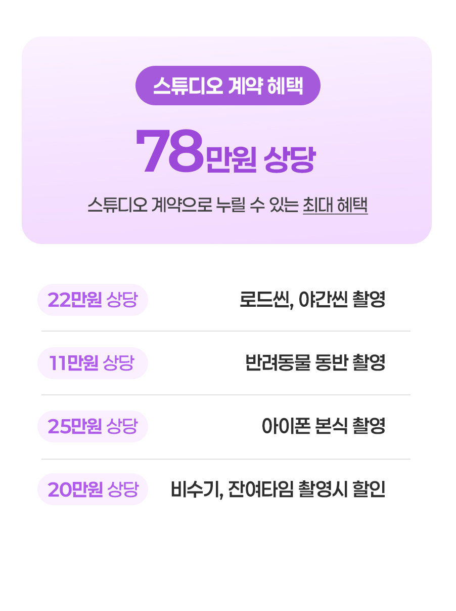 스튜디오 계약 혜택